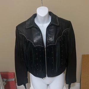 Handcrafted leather fringe jacket - Vintage